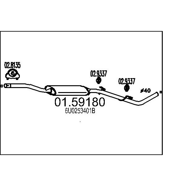 Marmitta centrale MTS 01.59180