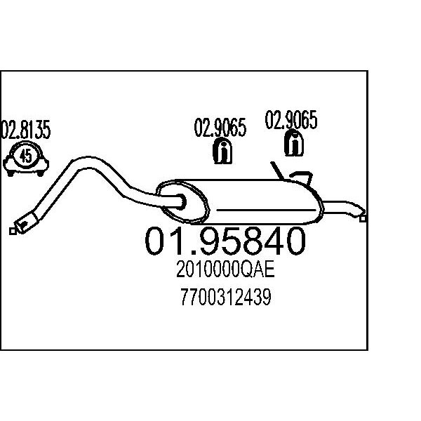 Silenziatore posteriore MTS 01.95840
