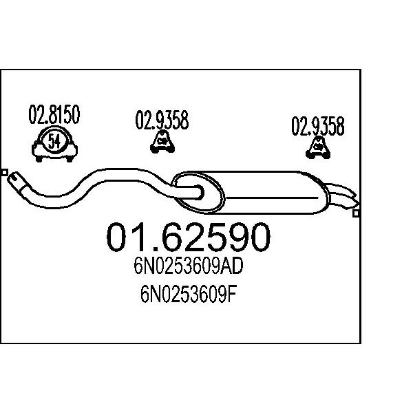 Silenziatore posteriore MTS 01.62590