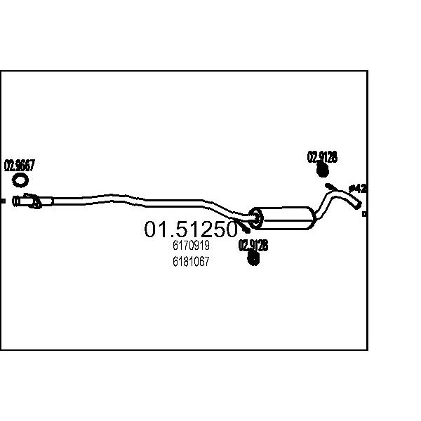 Marmitta centrale MTS 01.51250
