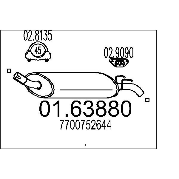 Silenziatore posteriore MTS 01.63880