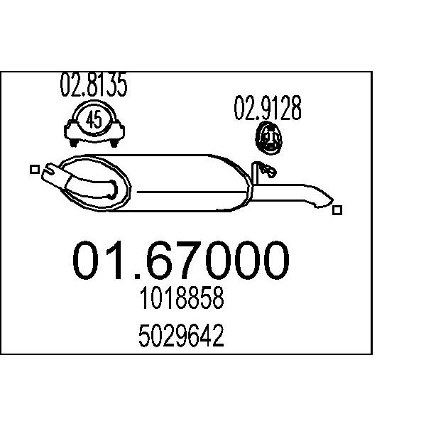 Silenziatore posteriore MTS 01.67000