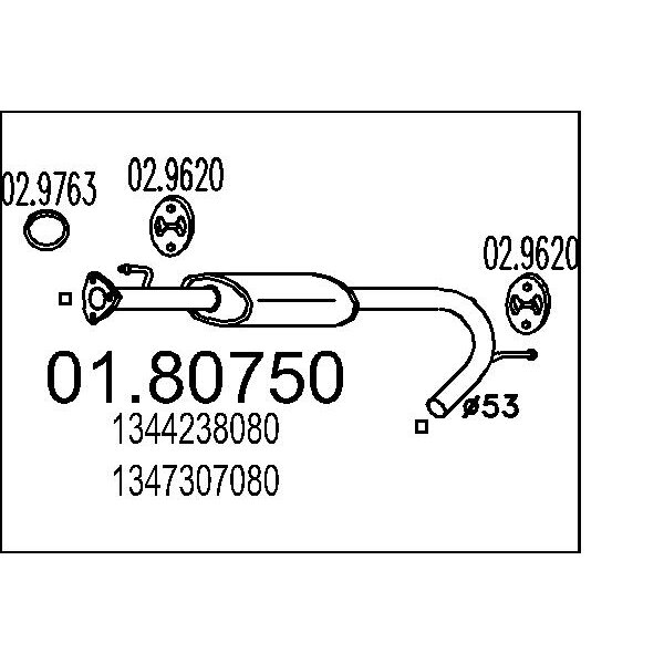 Marmitta centrale MTS 01.80750