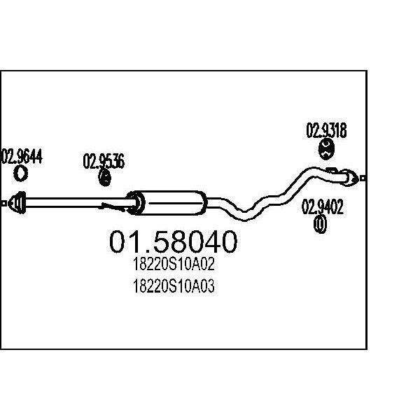 Marmitta centrale MTS 01.58040
