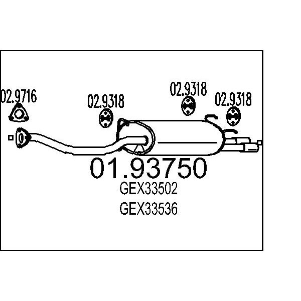Silenziatore posteriore MTS 01.93750