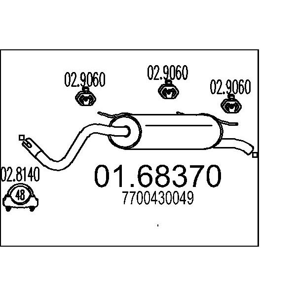Silenziatore posteriore MTS 01.68370