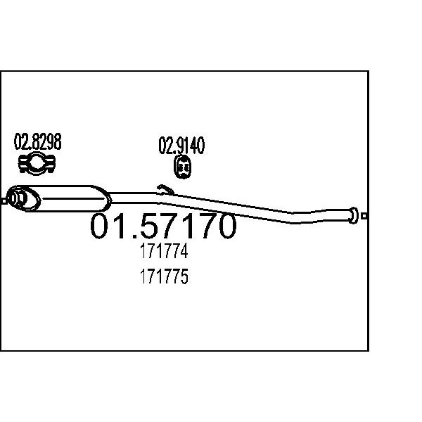 Marmitta centrale MTS 01.57170