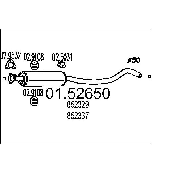 Marmitta centrale MTS 01.52650