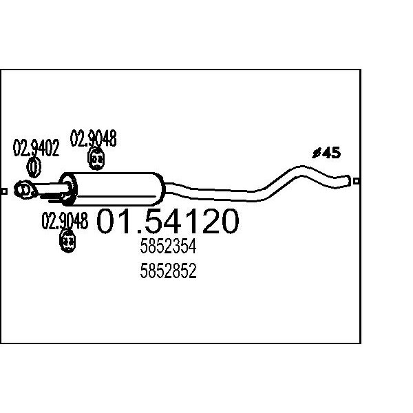 Marmitta centrale MTS 01.54120