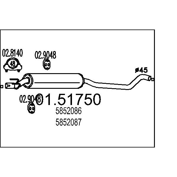 Marmitta centrale MTS 01.51750