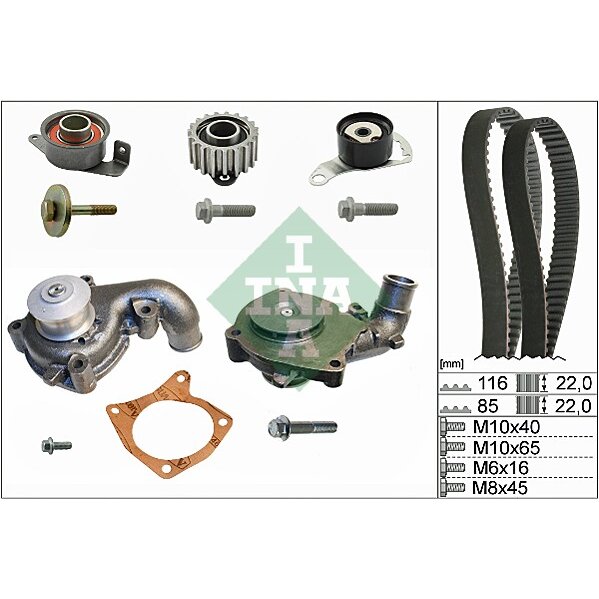 Kit distribuzione con pompa acqua INA 530 0104 30