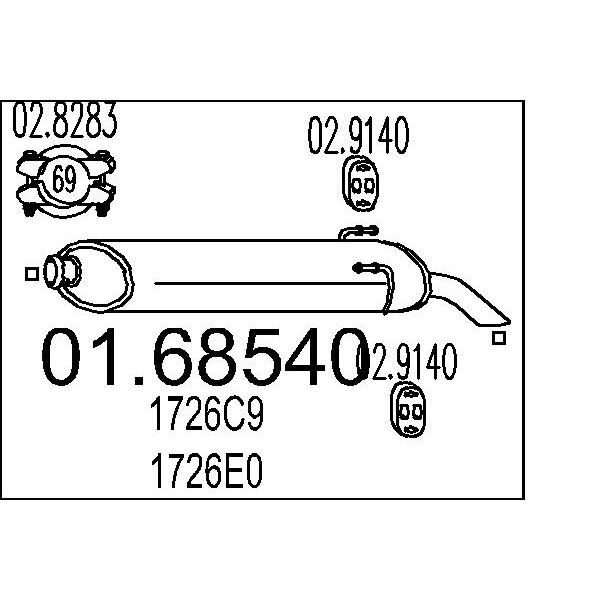 Silenziatore posteriore MTS 01.68540