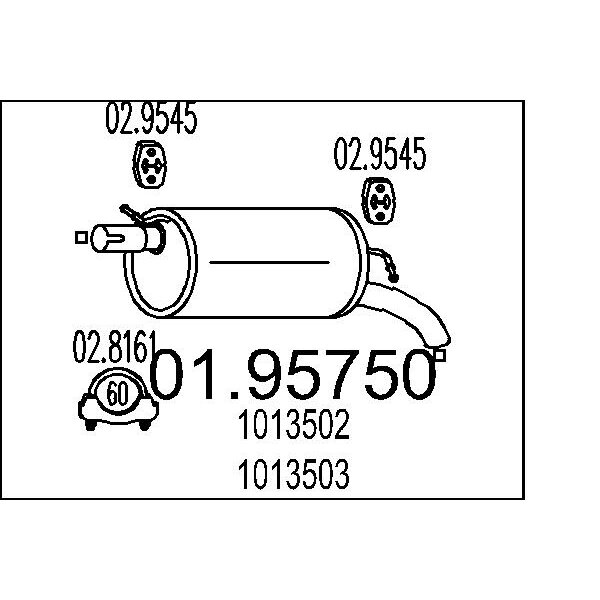 Silenziatore posteriore MTS 01.95750