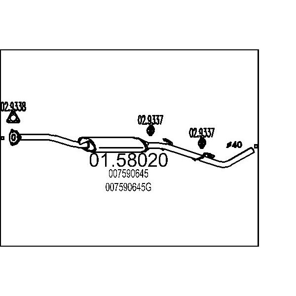 Marmitta centrale MTS 01.58020