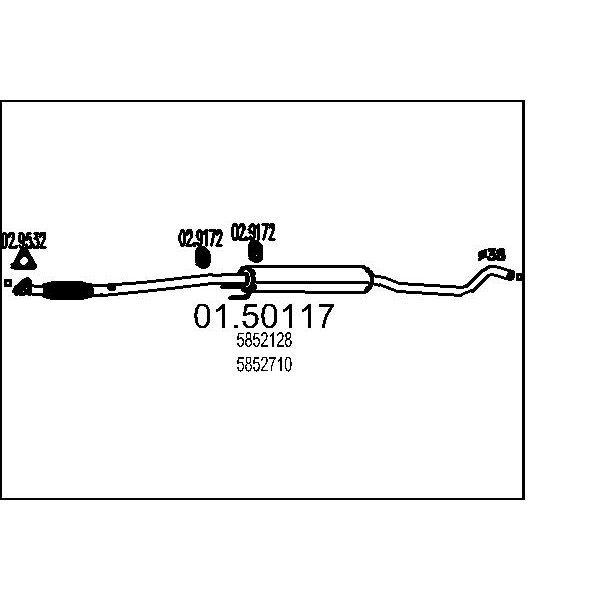Marmitta centrale MTS 01.50117