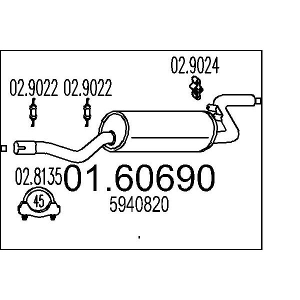 Silenziatore posteriore MTS 01.60690