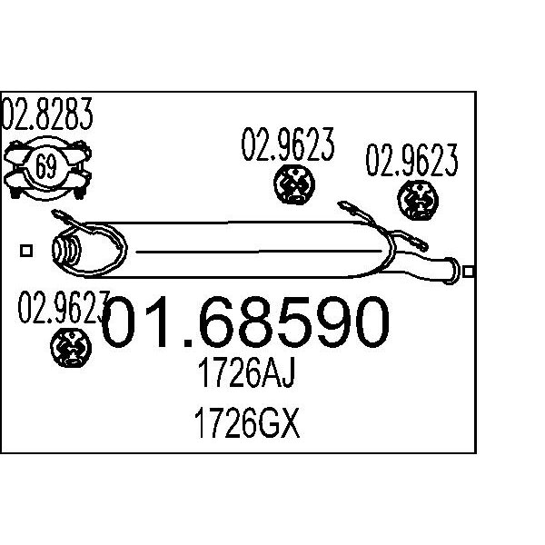 Silenziatore posteriore MTS 01.68590