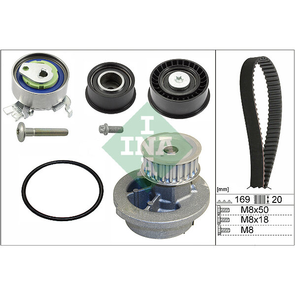 Kit distribuzione con pompa acqua INA 530 0078 30