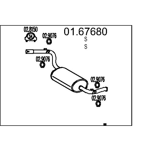 Silenziatore posteriore MTS 01.67680