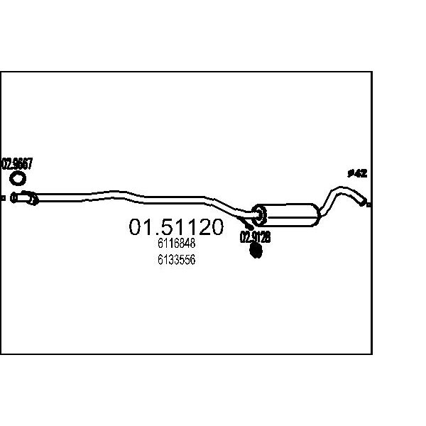 Marmitta centrale MTS 01.51120