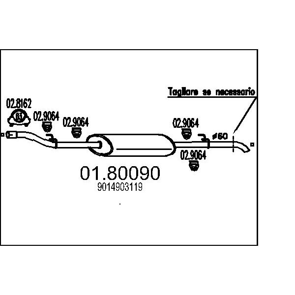 Marmitta centrale MTS 01.80090