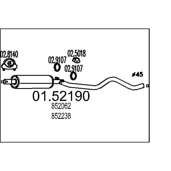 Marmitta centrale MTS 01.52190