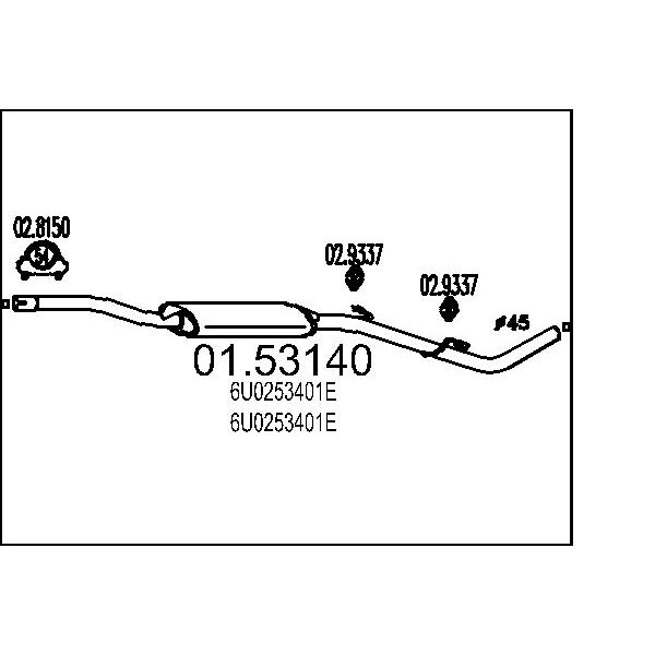 Marmitta centrale MTS 01.53140