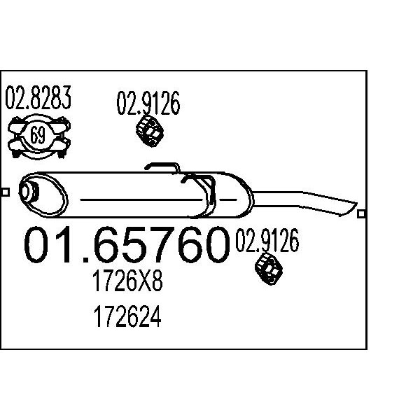 Silenziatore posteriore MTS 01.65760