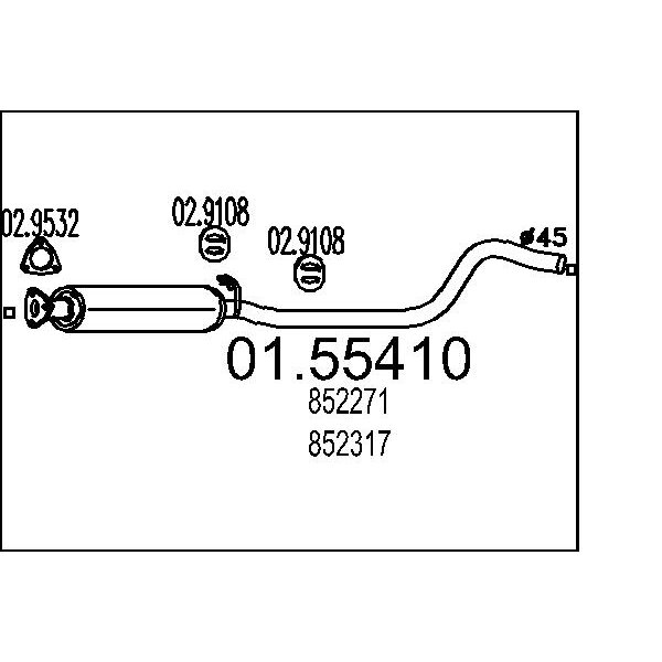 Marmitta centrale MTS 01.55410