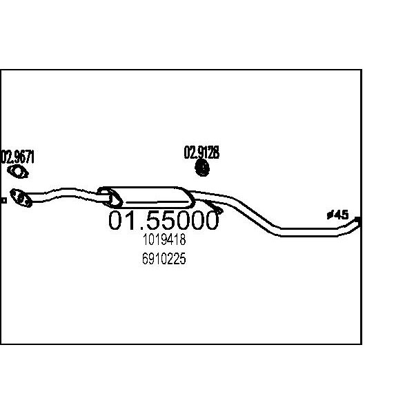 Marmitta centrale MTS 01.55000