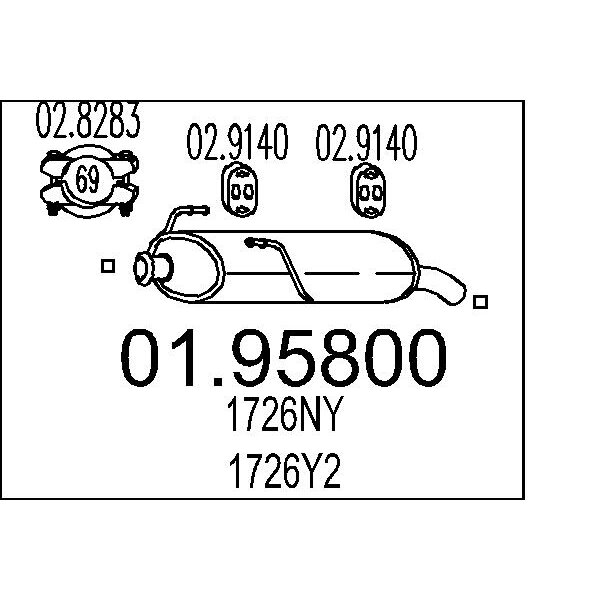 Silenziatore posteriore MTS 01.95800