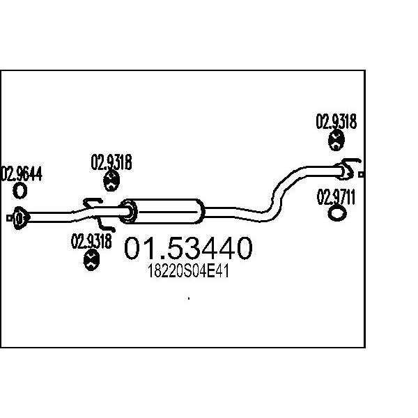 Marmitta centrale MTS 01.53440