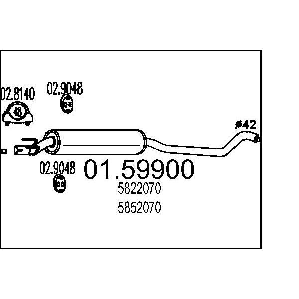 Marmitta centrale MTS 01.59900