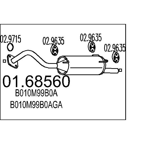 Silenziatore posteriore MTS 01.68560