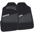 Set 4 tappeti MOMO in moquette nero/grigio