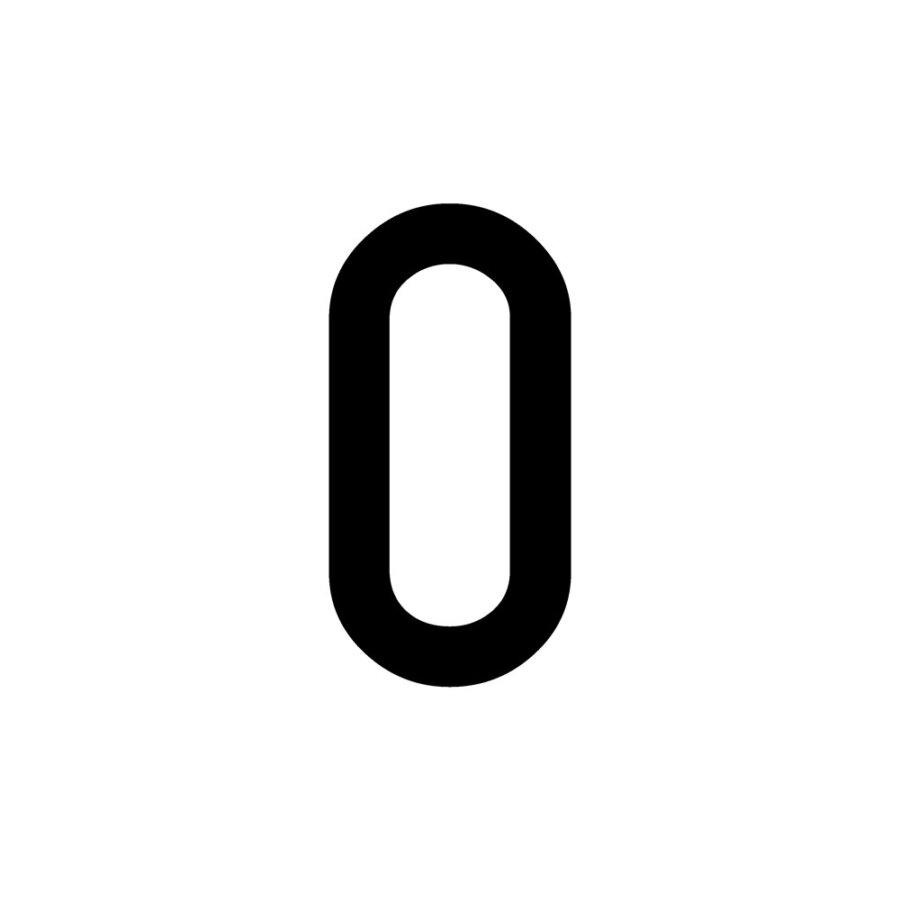 Lettera adesiva O 4R nera