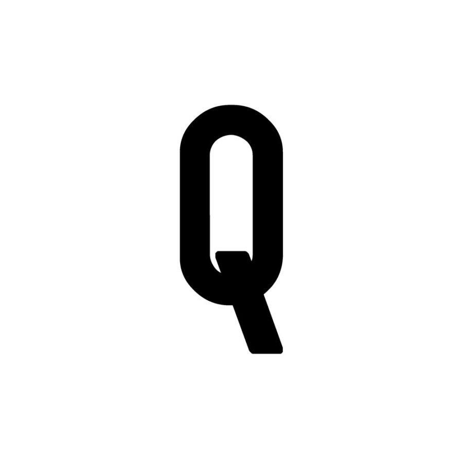 Lettera adesiva Q 4R nera