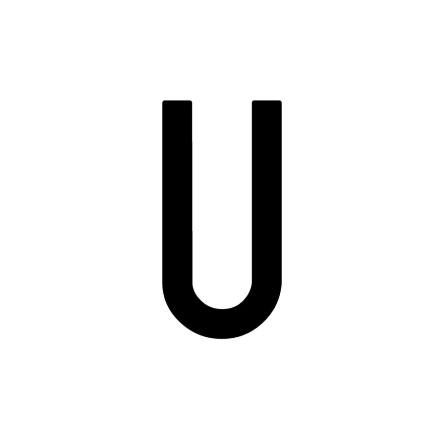 Lettera adesiva U 4R nera