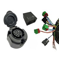 Gancio Traino Fisso Steinhof Per Fiat Qubo 08.2016-2020, Sfera Fissa, Omologato, Kit Elettrico 7 Poli Incluso, Carico Verticale 75 Kg, Trainabile 1300 Kg